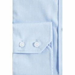 Van Heusen Men's Euro Fit Self Stripe Business Shirt Sky