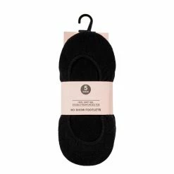 Sash & Rose No Show Socks 5 Pack Black