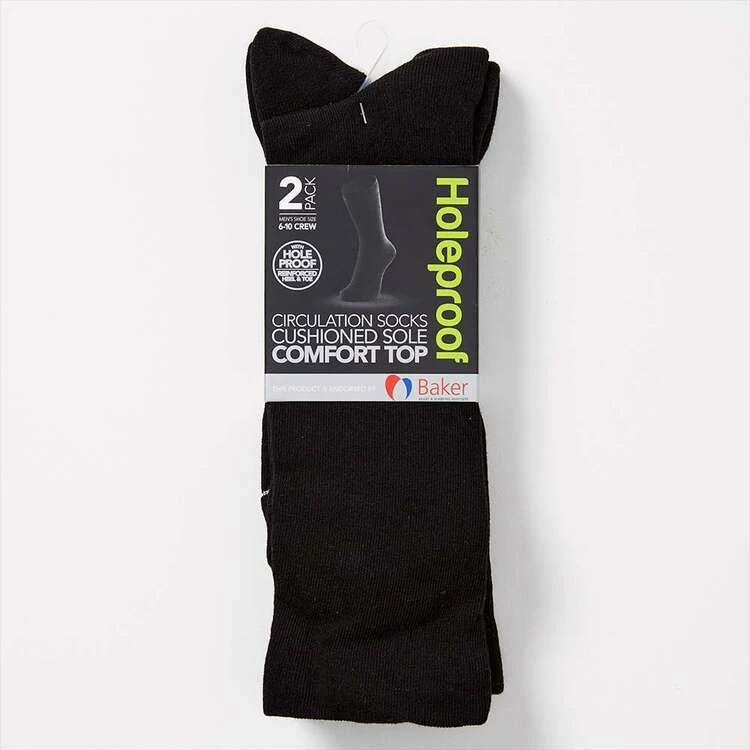 Holeproof Circulation Socks 2 Pack Black 3 Holeproof Circulation Socks 2 Pack Black