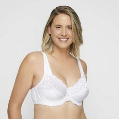Sash & Rose Lace Underwire Minimiser White