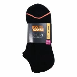 Underworks Sports No Show Socks 3 Pack Black -Women's Clothing store online 596596 C 0001 00