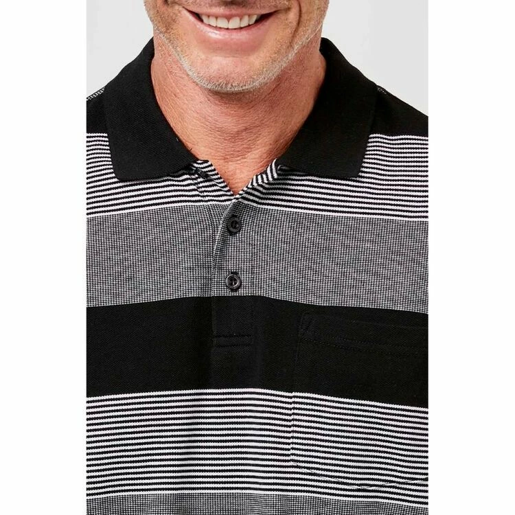 Bronson Casual Men's Acton Cotton Pique Polo Black 7 Bronson Casual Men's Acton Cotton Pique Polo Black - Image 5