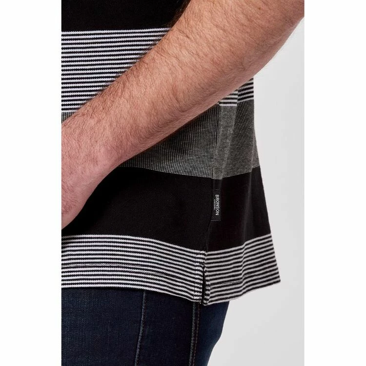 Bronson Casual Men's Acton Cotton Pique Polo Black 6 Bronson Casual Men's Acton Cotton Pique Polo Black - Image 4