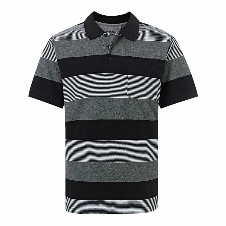 Bronson Casual Men's Acton Cotton Pique Polo Black 5 Bronson Casual Men's Acton Cotton Pique Polo Black - Image 3