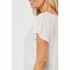 Khoko Smart Flutter Sleeve Top White
