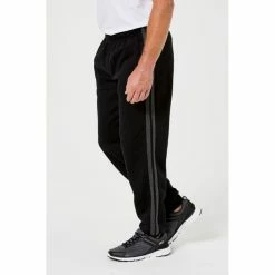 Bronson Basic Men's Holt Track Pants With Stripe And Cuff Black -Women's Clothing store online 602962 C 0001 00 2