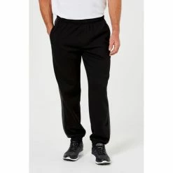 Bronson Basic Men's Holt Track Pants With Stripe And Cuff Black -Women's Clothing store online 602962 C 0001 00