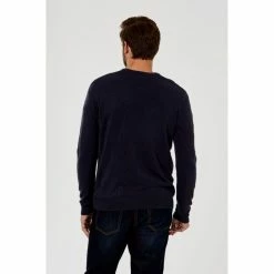 Bronson Casual Hunter Plain V-Neck Soft Touch Knit Navy Small -Women's Clothing store online 603070 C 0410 00 3