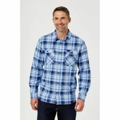 Bronson Basic Men's Echuca Cotton Printed Flannelette Shirt Blue Check 9 Bronson Basic Men's Echuca Cotton Printed Flannelette Shirt Blue Check -Women's Clothing store online 603092 C 1400 65