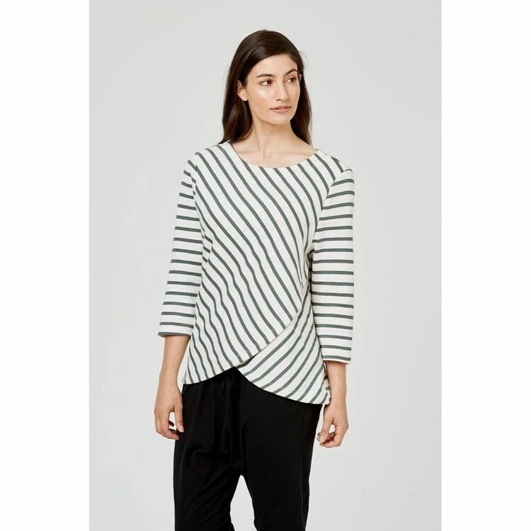 Anthology Long Sleeve Wrap Front Top Khaki X Large 5 Anthology Long Sleeve Wrap Front Top Khaki X Large - Image 3