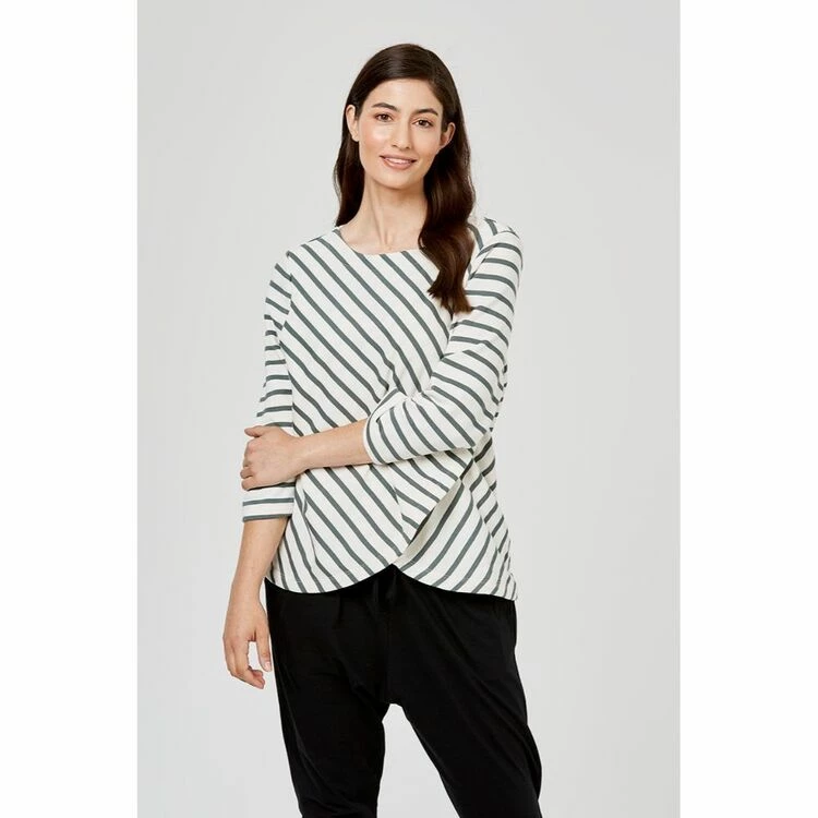 Anthology Long Sleeve Wrap Front Top Khaki X Large 6 Anthology Long Sleeve Wrap Front Top Khaki X Large - Image 4