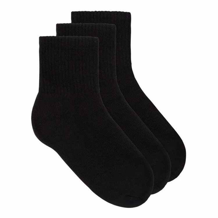 Underworks Eco Friendly Bamboo Sport Quarter Crew Socks 3 Pack Black 5 Underworks Eco Friendly Bamboo Sport Quarter Crew Socks 3 Pack Black - Image 3