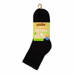 Underworks Eco Friendly Bamboo Sport Quarter Crew Socks 3 Pack Black 9 Underworks Eco Friendly Bamboo Sport Quarter Crew Socks 3 Pack Black -Women's Clothing store online 619009 C 0001 00