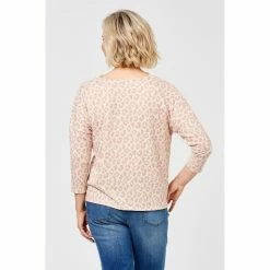 Savannah Cosy Cowl Neck 3/4 Sleeve Top Animal -Women's Clothing store online 620245 C 0310 14 3