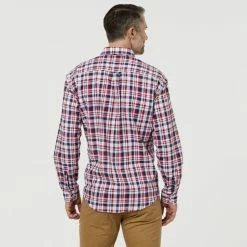U.S. Polo Assn. Long Sleeve Check Shirt With Pocket Embroidery Red -Women's Clothing store online 620878 C 0600 00 3