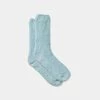 Sash & Rose Fluffy Knit Home Socks 2 Pack Light Blue & White 5 - 8