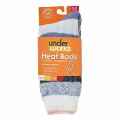 Underworks Heat Bods Crew Socks Blue -Women's Clothing store online 621054 C 0400 00