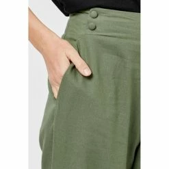 Khoko Smart Button Linen Pant Olive 18