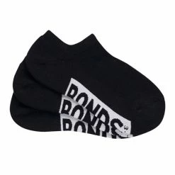 Bonds Logo No Show Socks 3 Pack Black