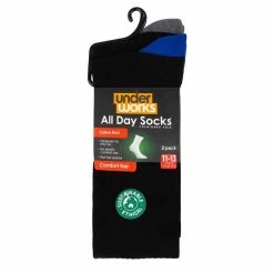 Underworks Men's 2 Pack Heel & Toe Crew Socks Black & Blue Grey -Women's Clothing store online 622833 C 1005 23