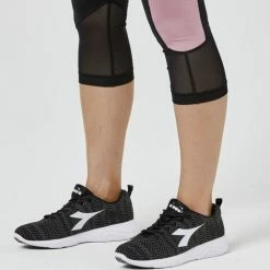 Lotto Women's Speed Run Panel 7/8 Capri Legging Black & Multicoloured