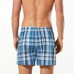 Mitch Dowd Montana Check Boxer Denim Blue Medium