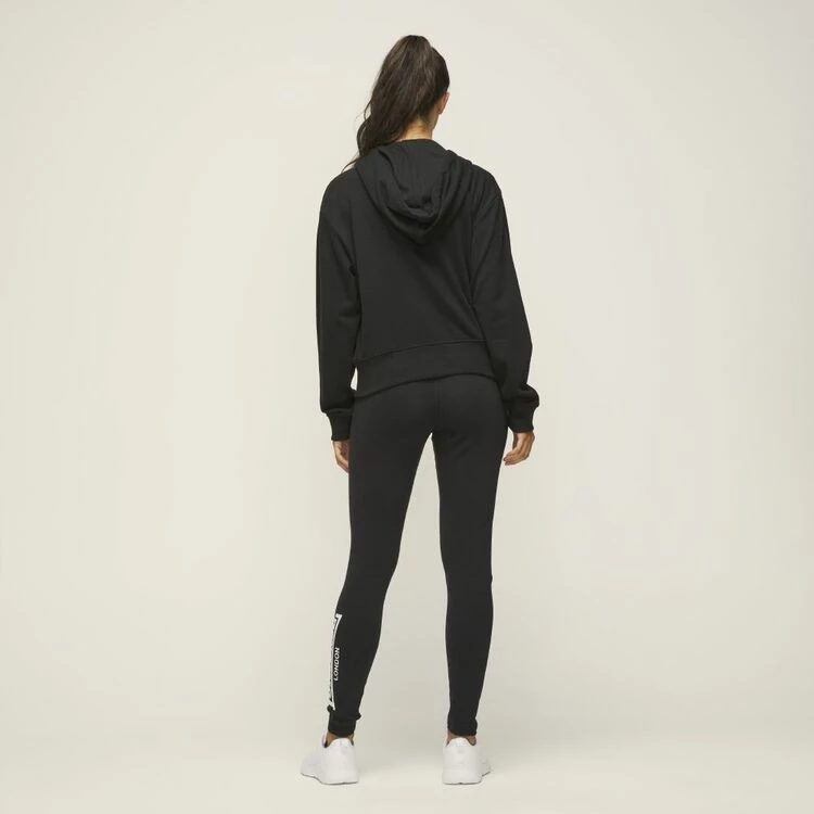 Lonsdale Bouverie Funnel Neck Hoodie Black X Small 6 Lonsdale Bouverie Funnel Neck Hoodie Black X Small - Image 4