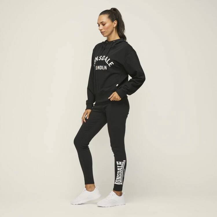 Lonsdale Bouverie Funnel Neck Hoodie Black X Small 5 Lonsdale Bouverie Funnel Neck Hoodie Black X Small - Image 3