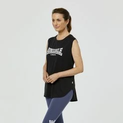 Lonsdale Crescent Muscle Tank Black -Women's Clothing store online 625863 C 0001 00 2
