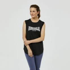 Lonsdale Crescent Muscle Tank Black -Women's Clothing store online 625863 C 0001 00