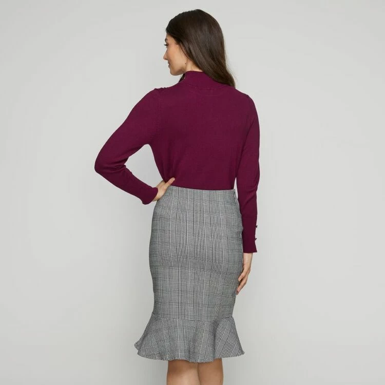 Khoko Smart Check Ponte Skirt Black & White 18 5 Khoko Smart Check Ponte Skirt Black & White 18 - Image 3