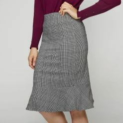 Khoko Smart Check Ponte Skirt Black & White 18