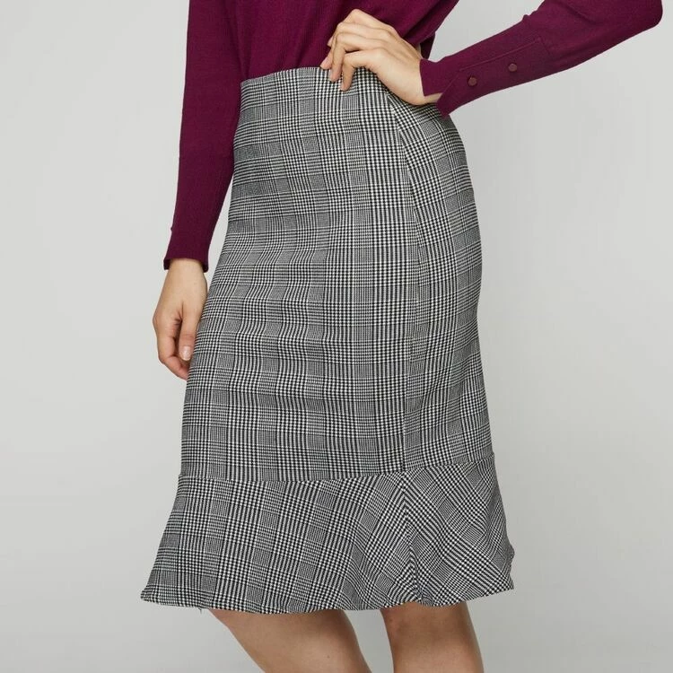 Khoko Smart Check Ponte Skirt Black & White 18 3 Khoko Smart Check Ponte Skirt Black & White 18