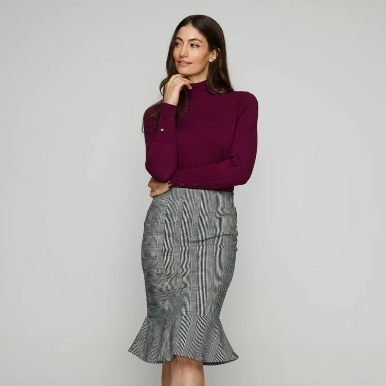 Khoko Smart Check Ponte Skirt Black & White 18 6 Khoko Smart Check Ponte Skirt Black & White 18 - Image 4