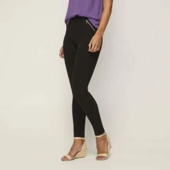 Khoko Smart Zip Leg Ponte Pant Black