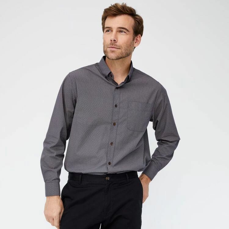 JC Lanyon Men's Dover Relaxed Wash Cotton Long Sleeve Print Shirt Dark Blue Small 5 JC Lanyon Men's Dover Relaxed Wash Cotton Long Sleeve Print Shirt Dark Blue Small - Image 3