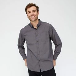 JC Lanyon Men's Dover Relaxed Wash Cotton Long Sleeve Print Shirt Dark Blue Small 8 JC Lanyon Men's Dover Relaxed Wash Cotton Long Sleeve Print Shirt Dark Blue Small -Women's Clothing store online 628474 C 0401 00 4