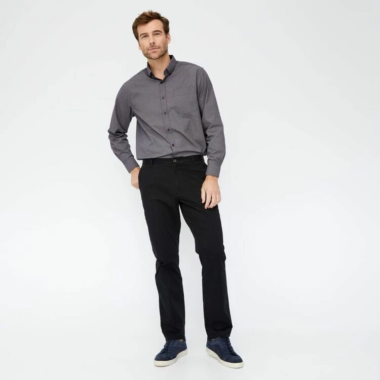 JC Lanyon Men's Dover Relaxed Wash Cotton Long Sleeve Print Shirt Dark Blue Small 7 JC Lanyon Men's Dover Relaxed Wash Cotton Long Sleeve Print Shirt Dark Blue Small - Image 5