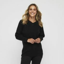 Khoko Collection Cosy Vee Neck Rib Detail Jumper Black 7 Khoko Collection Cosy Vee Neck Rib Detail Jumper Black -Women's Clothing store online 628574 C 0001 00