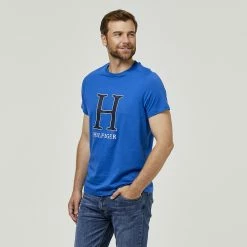 Tommy Hilfiger H Fashion Short Sleeve Tee China Blue Large -Women's Clothing store online 628584 C 0431 13 2