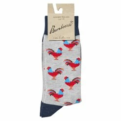 Bamboozld Rooster Socks Navy & Grey