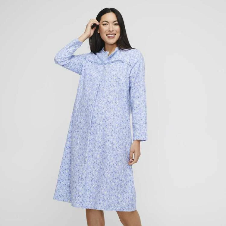 Sash & Rose Traditional Flannelette Nightie Blue 5 Sash & Rose Traditional Flannelette Nightie Blue - Image 4