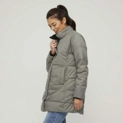 Mountain Ridge Snowfall Puffer Ice Fall Down Jacket Grey