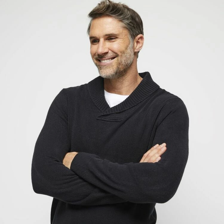 Bronson Casual Roxburgh Soft Touch Shawl Neck Knit Black 6 Bronson Casual Roxburgh Soft Touch Shawl Neck Knit Black - Image 4