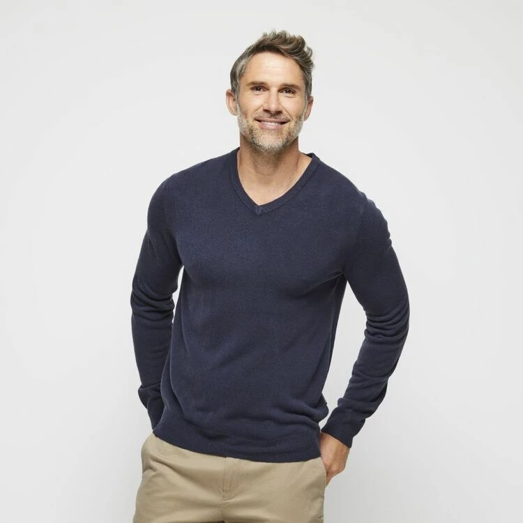 Bronson Basic Hunter V Neck Soft Touch Knit Navy Small 3 Bronson Basic Hunter V Neck Soft Touch Knit Navy Small