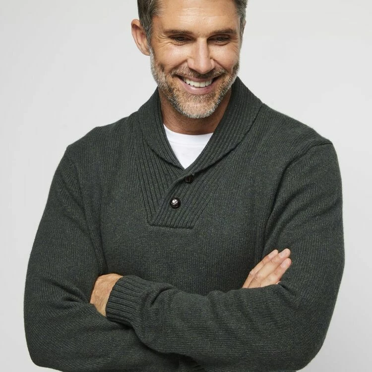 JC Lanyon Harding Shawl Neck Knit Forest 6 JC Lanyon Harding Shawl Neck Knit Forest - Image 4