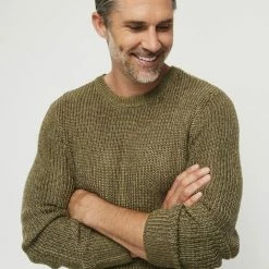 Bronson Casual Bateman Fishman Rib Crew Neck Knit Burnt Olive