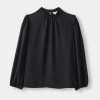 Khoko Smart Mock Neck Blouse Black -Women's Clothing store online 632029 C 0001 00