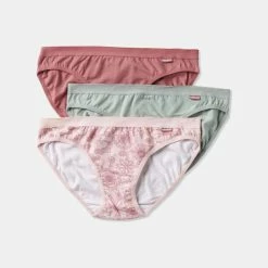 Underworks Organic Cotton Bikini 3 Pack Khaki 8