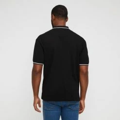 U.S. Polo Assn. Chest Stripe Polo With Emblem & Gold Embroidered Logo Black -Women's Clothing store online 632882 C 0001 00 2